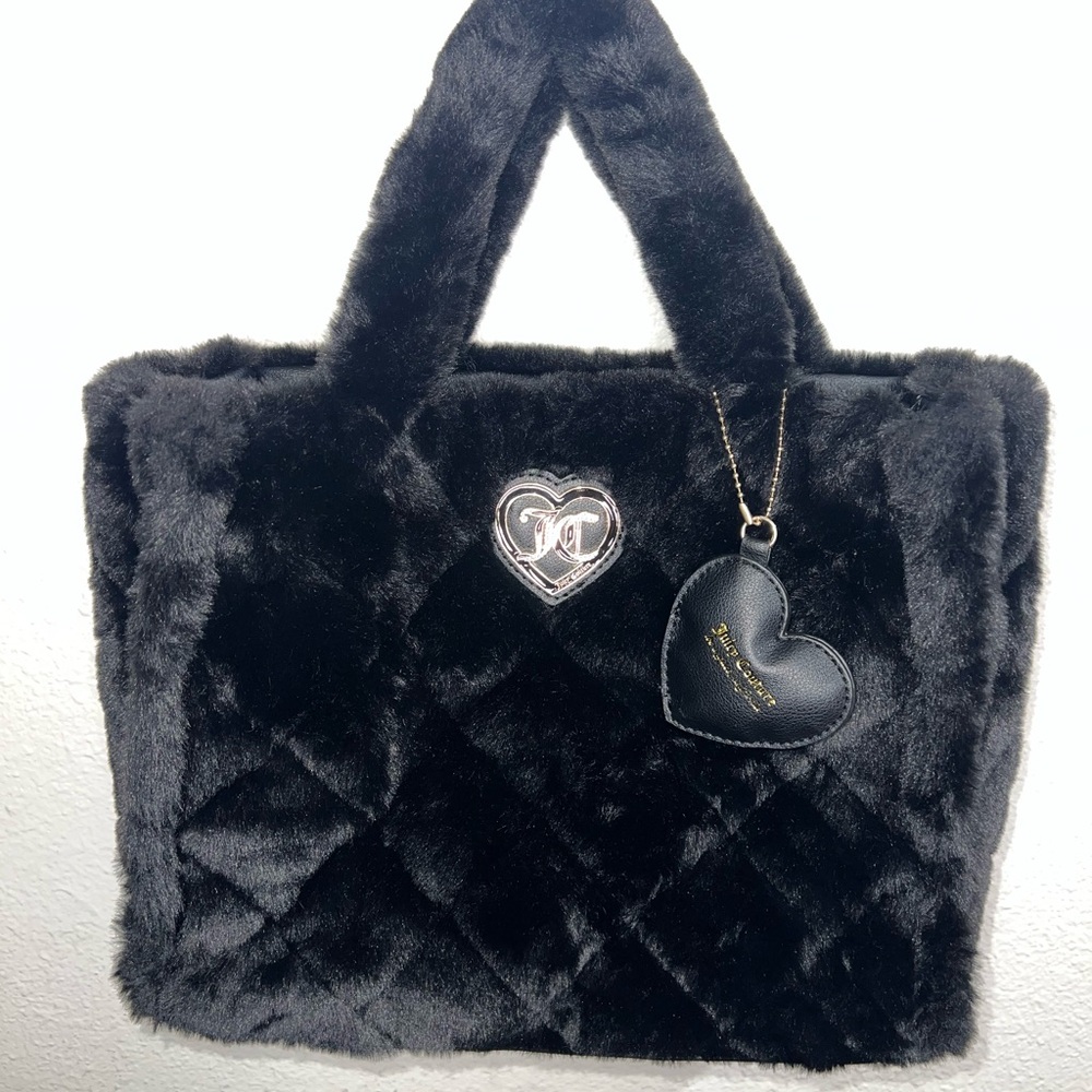 Juicy Couture Black Faux Fur Tote